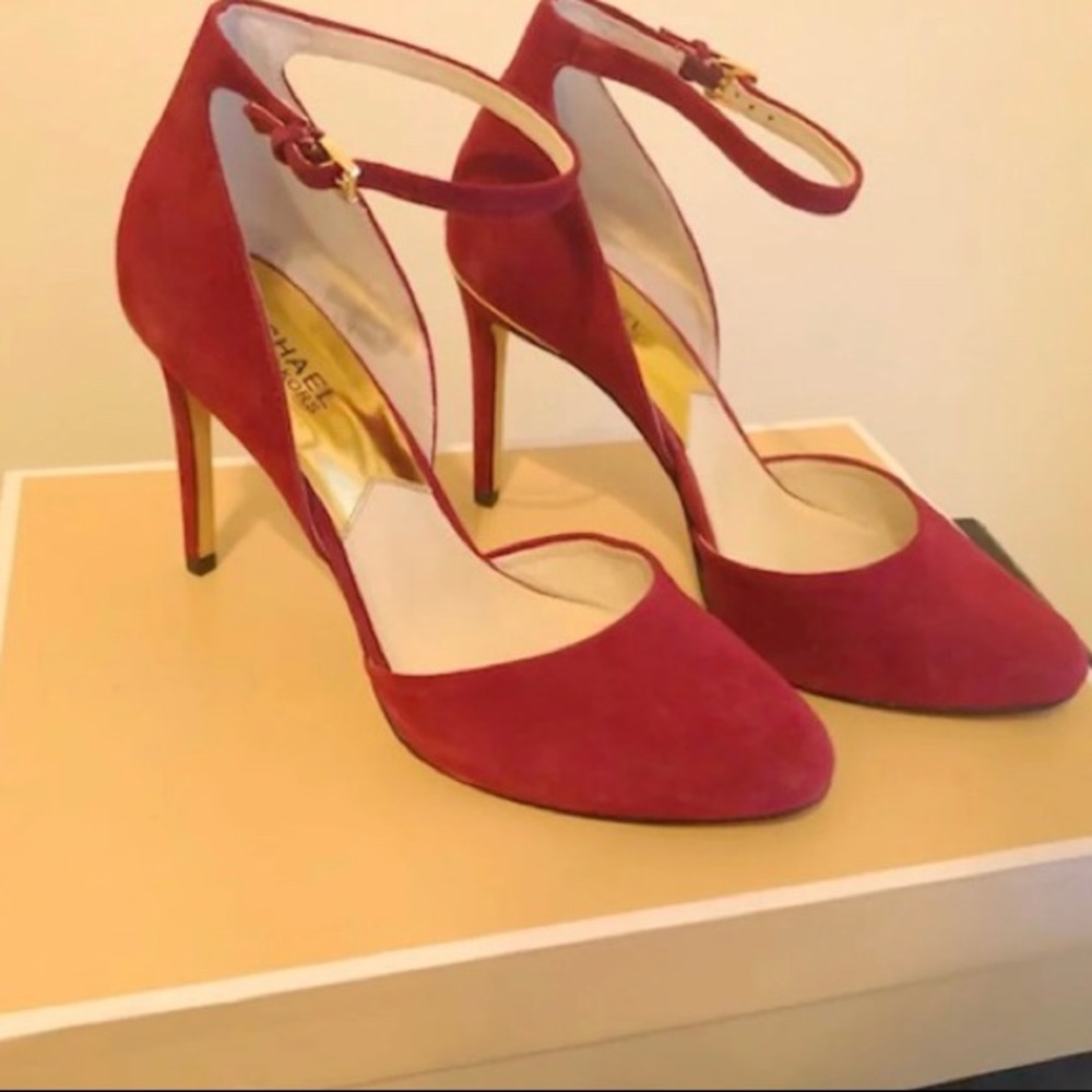 Michael Kors Suede Georgia Pump w/ Ankle Strap